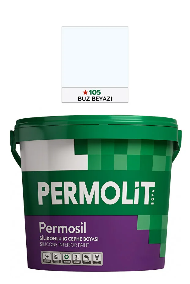 Permosil Silikonlu Silinebilir Su Bazlı İç Cephe Boyası Buz Beyazı